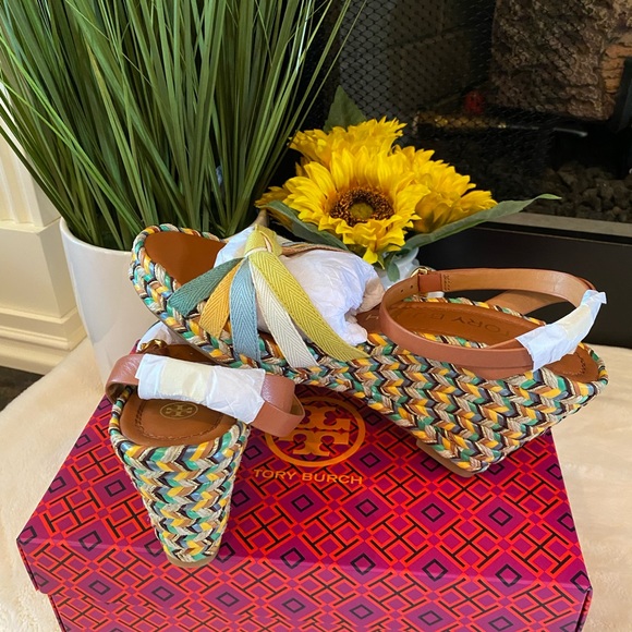 TORY BURCH MULTICOLORED WEDGE ESPADRILLE - Picture 4 of 10